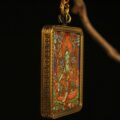 Handcrafted Green-Hued Deity Thangka Pendant Necklace – Traditional Tibetan Buddhist Art Piece, Ideal for Collection & Decoration - Image 6