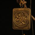 Handcrafted Guardian Warrior Thangka Pendant Necklace – Traditional Buddhist Figurative Art with Attendant Figures, Ideal for Collection & Decoration - Image 3