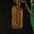 Handcrafted Thangka Pendant Inspired by Green Tara – Tibetan Buddhist Iconography - Image 6