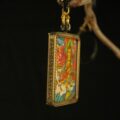 Handcrafted Thangka Pendant Inspired by Manjushri, Bodhisattva of Wisdom - Image 4