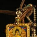 The "Supreme Healer": Medicine Buddha Thangka Locket | Health & Wellness Amulet (Lapis Lazuli Blue) - Image 3