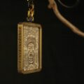 Wrathful Guardian Mask Thangka Pendant – Himalayan Ritual Art - Image 4